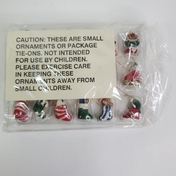 Set of 18 Stocking Critters Ornaments Christmas Hand Painted w Box VTG - Picture 5 of 12